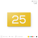 Табличка с номером 25 на дверь квартиры, для офиса, кабинета, аудитории, склада, желтая 120х70 мм, Айдентика Технолоджи