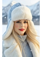 шапка зимняя ушанка вязаная с мехом