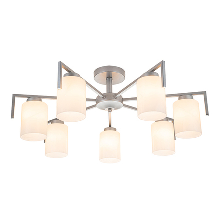 Потолочный светильник 7х60Вт E27, металл/стекло, серебро