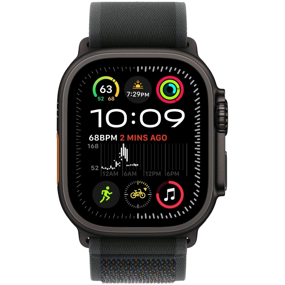 Apple Watch Ultra 2 (2024) GPS+Cellular 49mm, Black Titanium ремешок "Black Trail Loop", размер S/M 130-190mm (MX4U3)