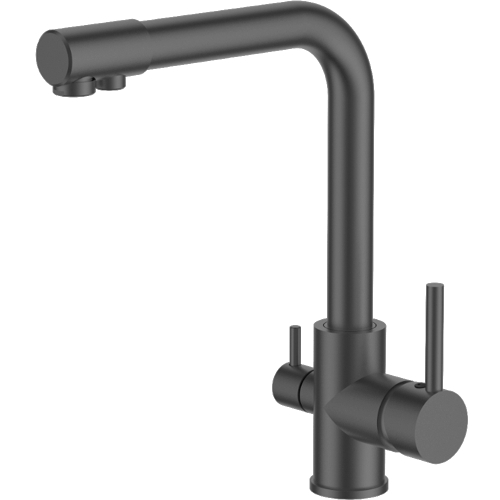 Смеситель LEDEME для кухни с выходом для питьевой воды L4055U-3 ГРАФИТ