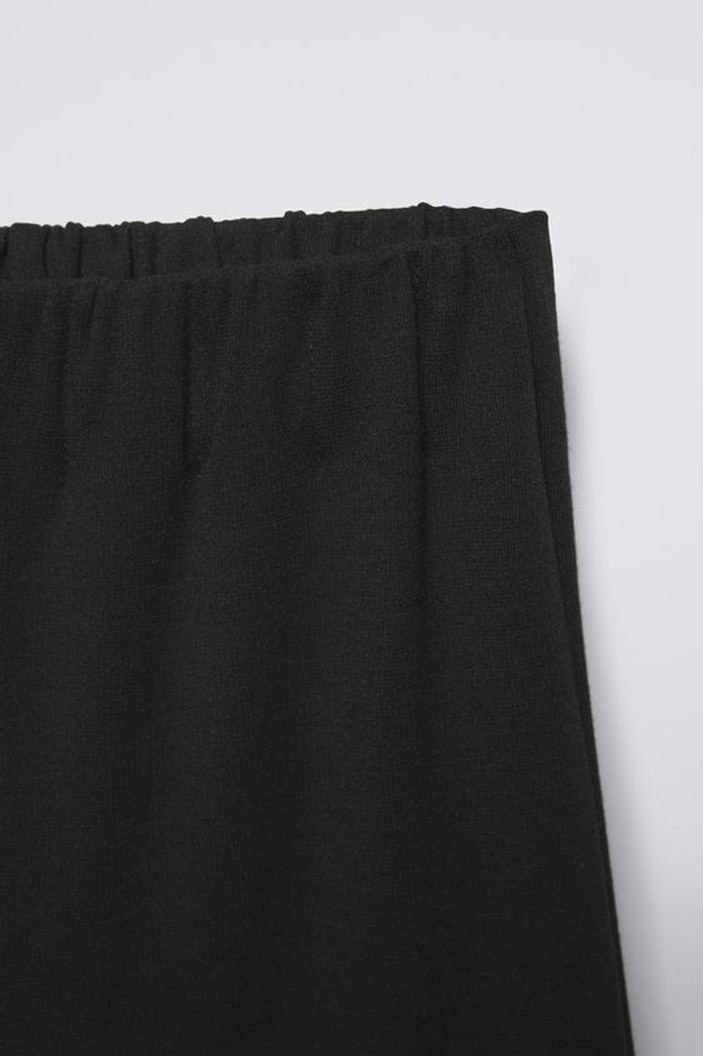 ZARA ТРИКОТАЖНЫЕ БРЮКИ С ШИРОКИМИ ШТАНИНАМИ, ЧЕРНЫЙ