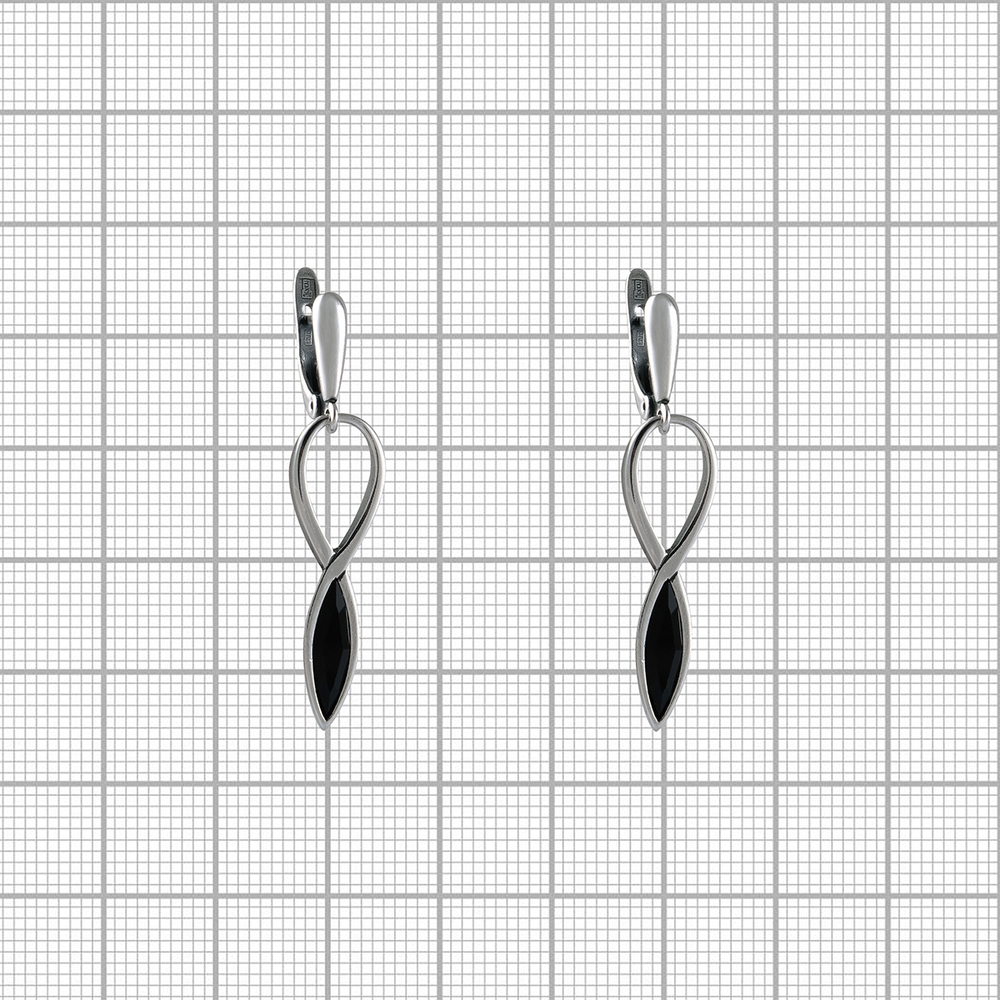 "Ватуси" серьги в серебряном покрытии из коллекции "Twist" от Jenavi с английским замком