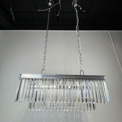 Подвесная Люстра Rh 1920S Odeon Clear Glass Fringe Chrome By Imperiumloft