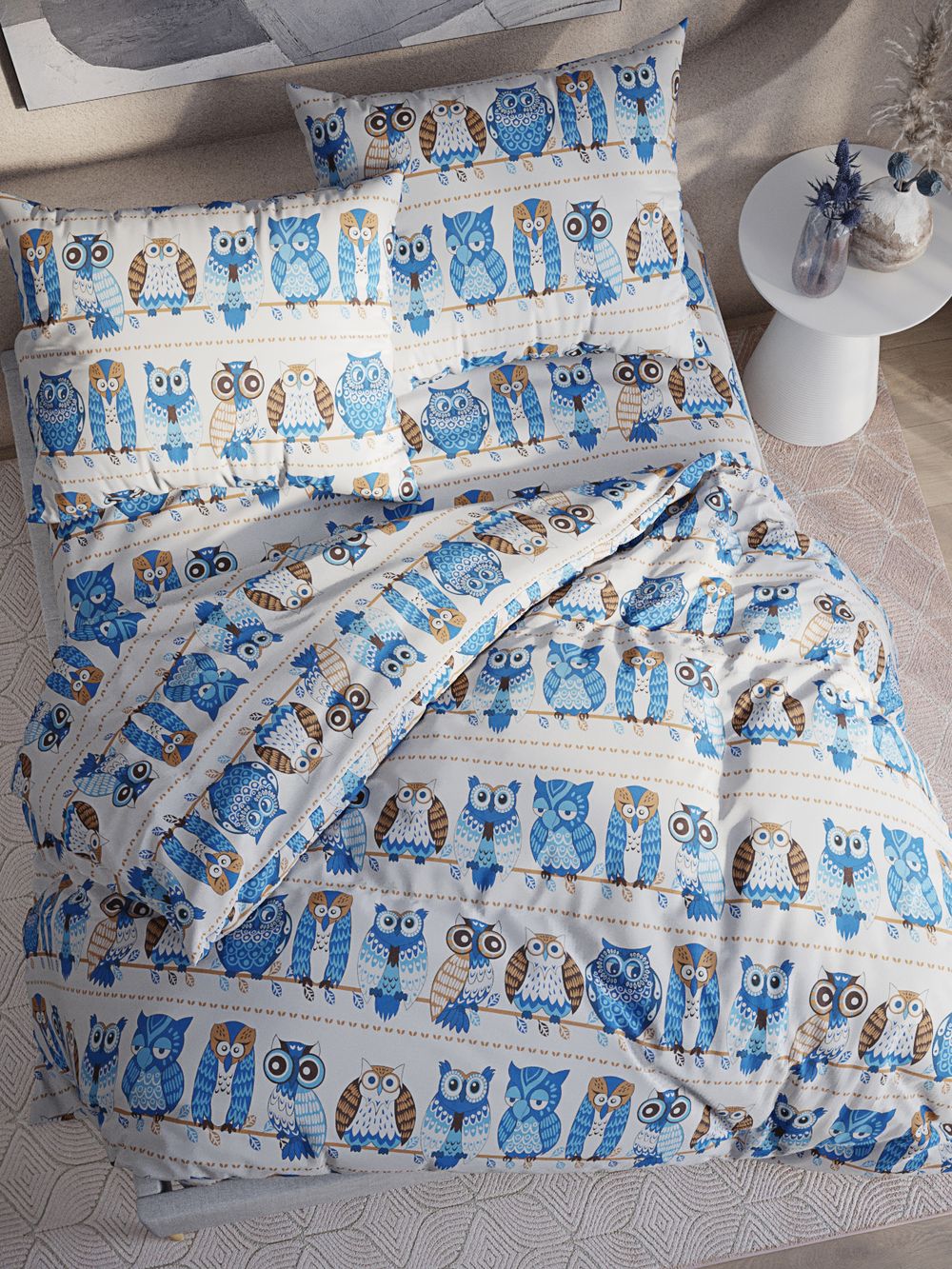 Простынь перкаль Сказка "Совушки" 240x215 см