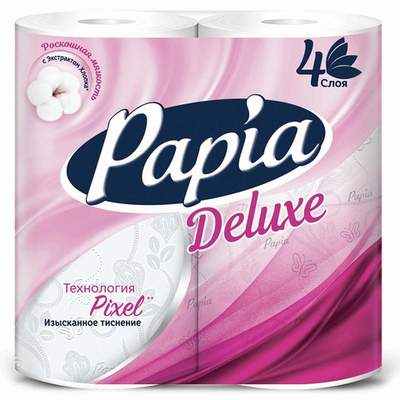 Туалетная бумага Papia Deluxе 5062185/5080736 4-х слойная 16.8 м белая 4 шт/упак