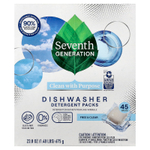 Seventh Generation, Пакеты с моющим средством для посудомоечной машины, бесплатно и прозрачное, 45 упаковок, 675 г (23,8 унции)