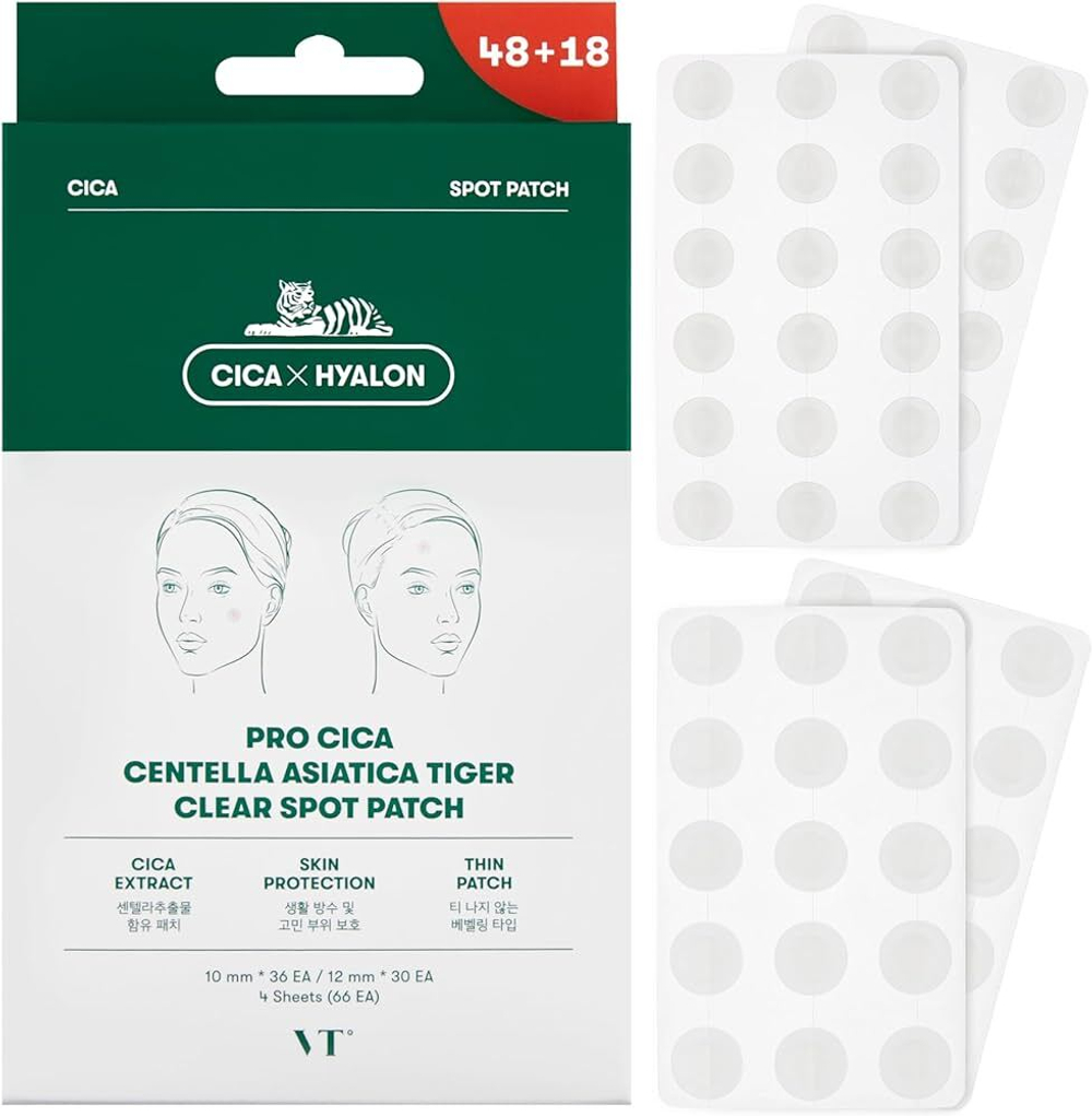 Локальные патчи для лица VT Centella asiatica tiger clear spot patch  66 шт