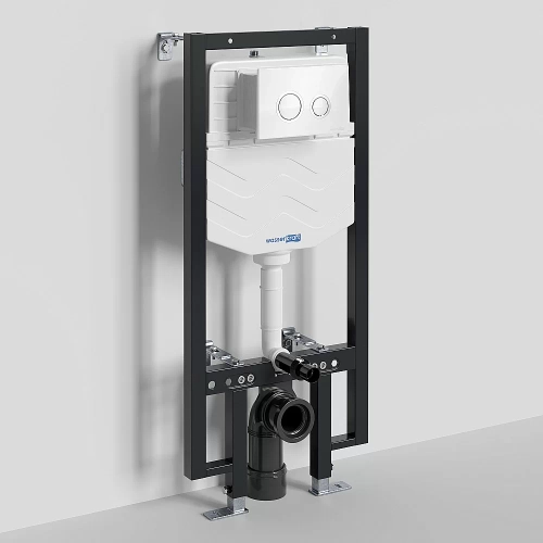 Инсталляция для унитаза WasserKraft Vils 56TLT.010.ME.WH01 с кнопкой белая/хром