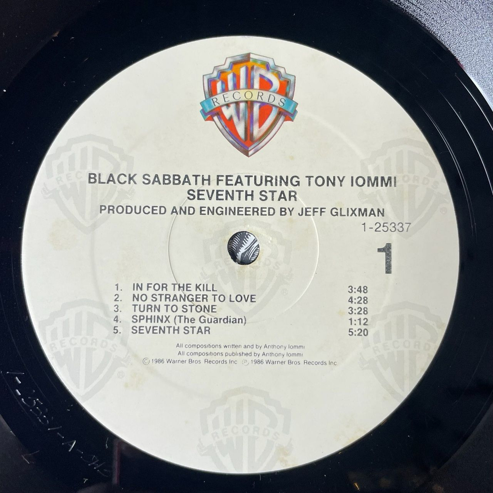 Винтажная виниловая пластинка LP Black Sabbath Featuring Tony Iommi Seventh Star (USA 1986)