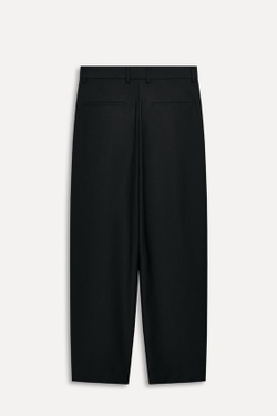 ZARA БРЮКИ ИЗ СМЕСОВОЙ ШЕРСТИ С ЗАЩИПАМИ — 50TH ANNIVERSARY, ЧЕРНЫЙ