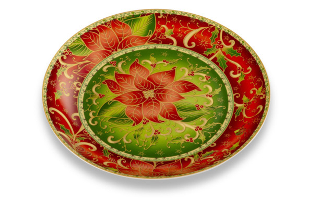 Блюдо 31см Lamart Palais Royal Рождественская звезда зеленое