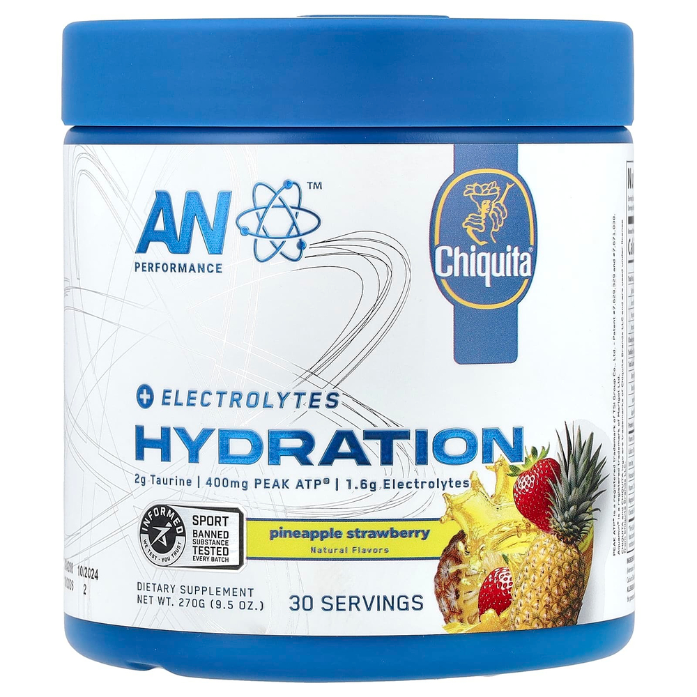 AN Supps, Hydration, ананас и клубника, 270 г (9,5 унции)