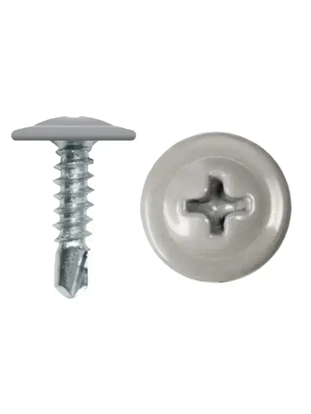 Саморезы прессшайба 4,2х16 мм сверло Серый RAL-7004 (50 шт) ЁЖкрепЁЖ.