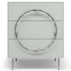 Комод Арт Колор matte Стайл Сильвер с 3 ящиками Серый дым матовый