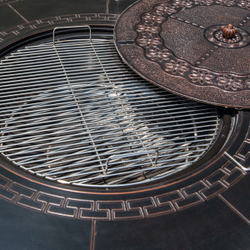 Обеденный комплект из литого алюминия стол Барбекю-4(122см) + 6 кресел Вулкан