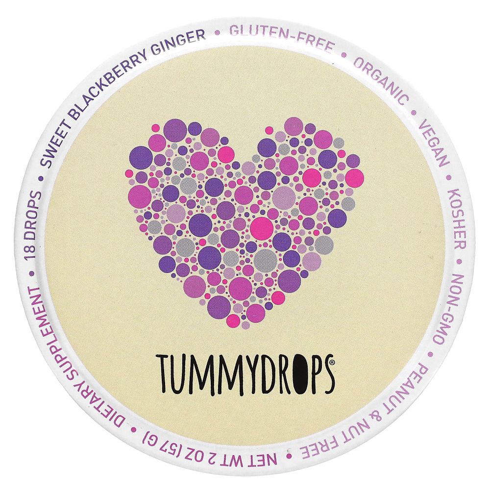 Tummydrops, Сладкий ежевика и имбирь, 18 капель, 57 г (2 унции)