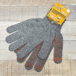 Перчатки вязанные шерстяные (70% шерсть+30% акрил с начесом) с точкой, 10 класс, серые, р.L, Fiberon