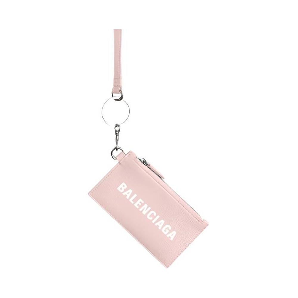 Balenciaga Cash Key Ring Grained Calfskin Card Holder Card Holder Women"s Pink