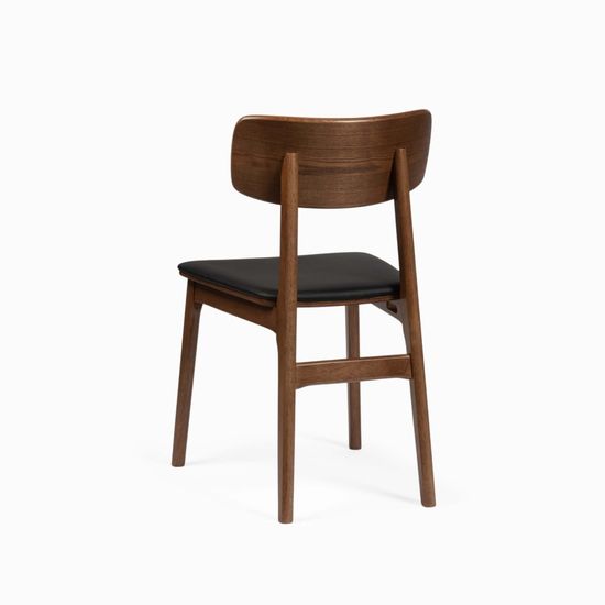 Стул Tacy деревянный с черной подушкой из экокожи