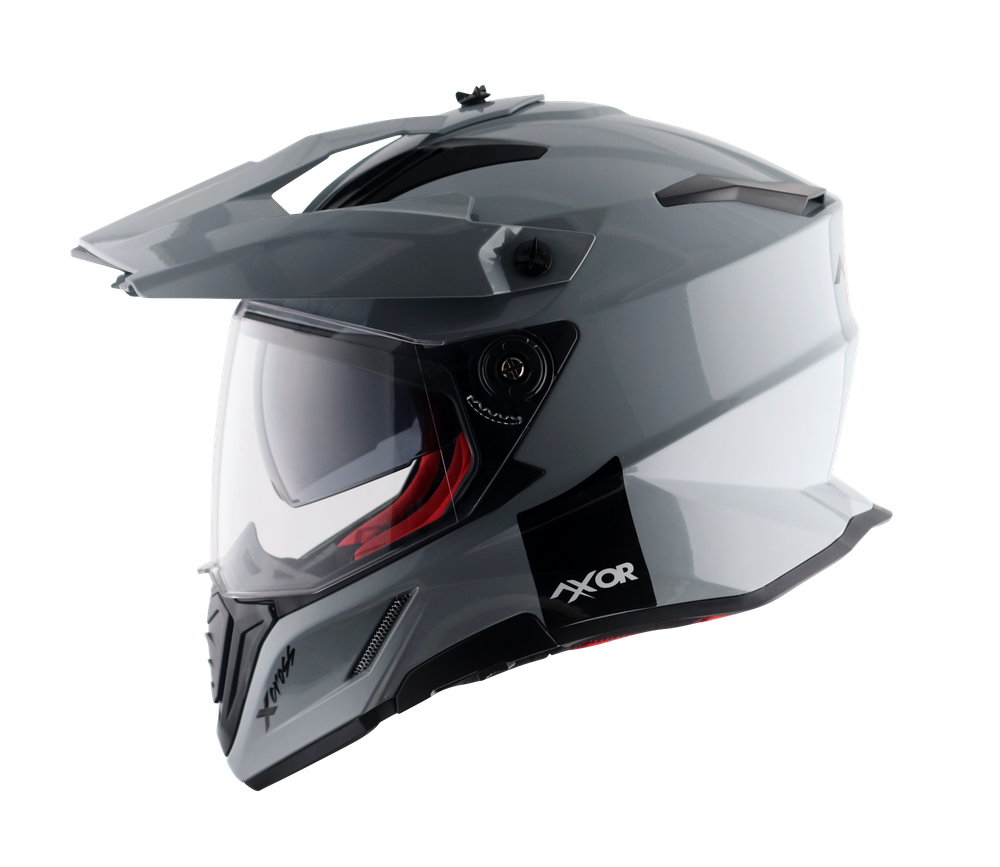 Шлем AXOR X-CROSS DUAL VISOR SC, с визором, цвет светло-серый (XL)
