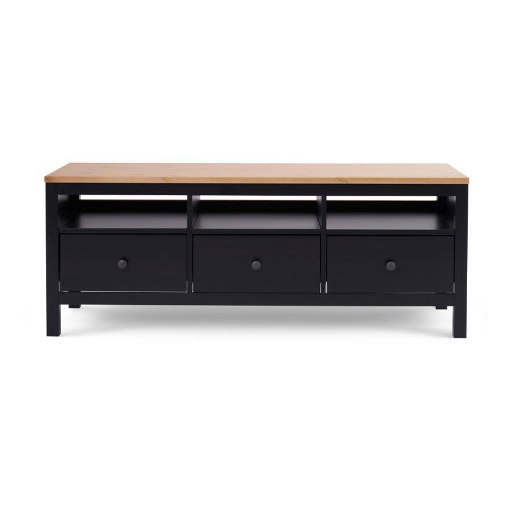 Тумба под ТВ Хемнэс Hemnes/ Кымор, 148х47х57 см, черный/светло-коричневый