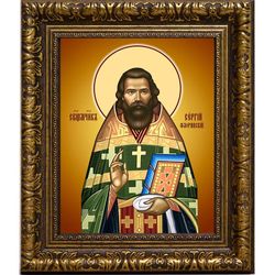 Сергий Флоринский, Раквереский, священномученик, пресвитер. Икона на холсте.