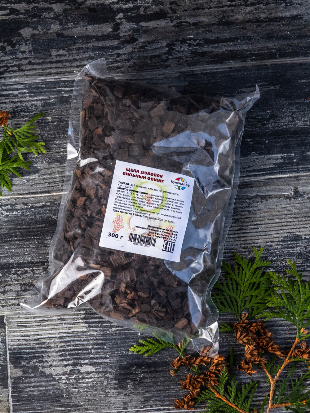 Щепа дубовая сильной обжарки (Кавказ), 300 г