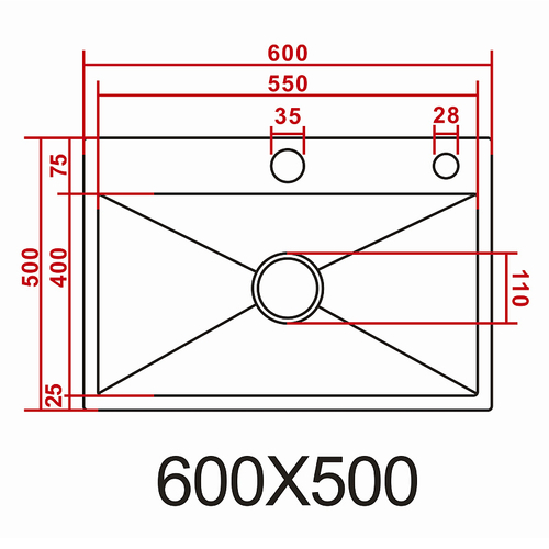 Кухонная мойка AZARIO NICOLE 600х500х220 нержавеющая сталь, в комплекте сифон, диспенсер, коландер, черный соты (AZB6050H)