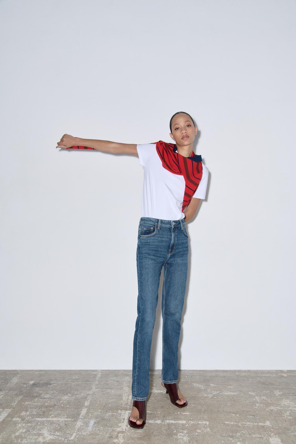 ZARA ДЖИНСЫ SKINNY С ВЫСОКОЙ ПОСАДКОЙ — ZW COLLECTION, ВЫЦВЕТШИЙ СИНИЙ