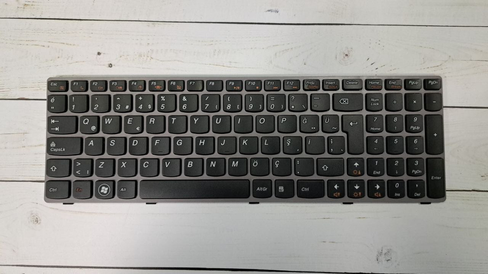 Клавиатура для ноутбука Lenovo Y570 раскладка - английская, без подсветки, черная (25011796), оригинал