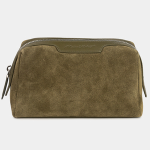 Несессер Trapèze из замши и кожи, теленка зеленого цвета