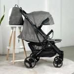 Коляска прогулочная Babalo 2024 Снег текстиль на черной раме