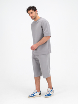 Костюм хлопковый с шортами. Грей