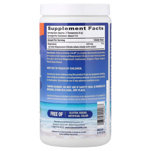 Natural Vitality, CALM®, расслабляющая смесь для приготовления напитка, со вкусом апельсина, 453 г (16 унций)