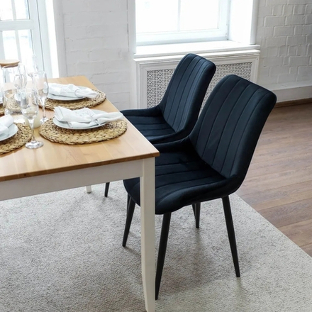 Стул кухонный закруглённый вельвет. цвет черный