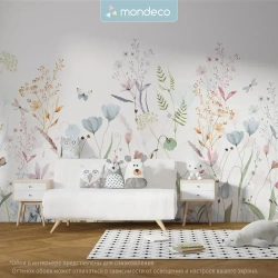 Фотообои на стену Полевые Цветы 400*270 см флизелиновые в детскую спальню зал