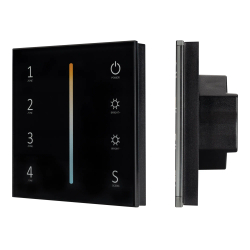 Панель Sens SMART-P43-MIX Black (230V, 4 зоны, 2.4G) (Arlight, IP20 Пластик, 5 лет) 028137