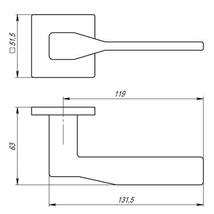 Ручка раздельная Armadillo GRAND USS BPVD-77 Вороненый никель
