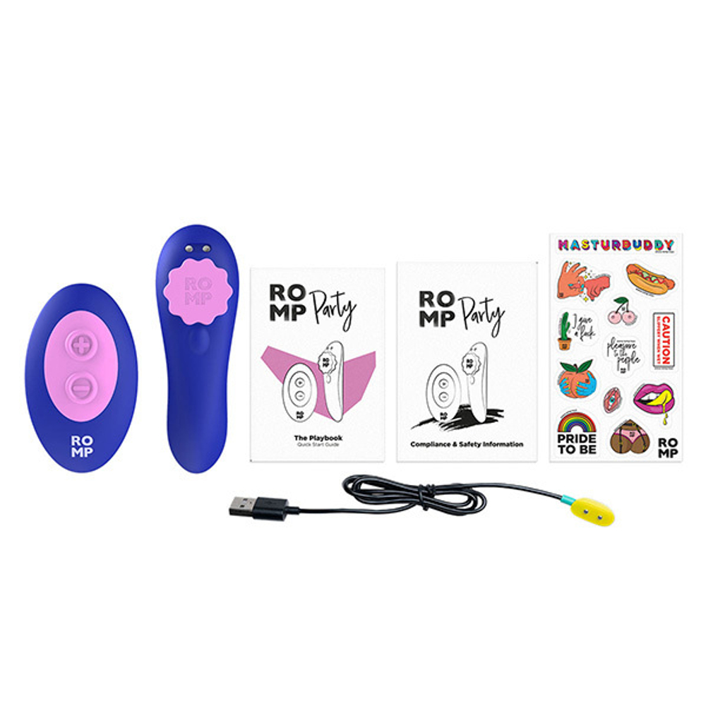 Клиторальный вибратор 8,7см в трусики с пультом ДУ Romp Party Wearable Panty Vibrator RPTY1SG4