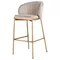 Стул барный coral, велюр, серо-бежевый