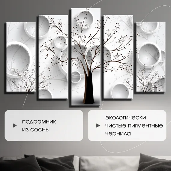Модульная картина "Абстракция. Дерево"