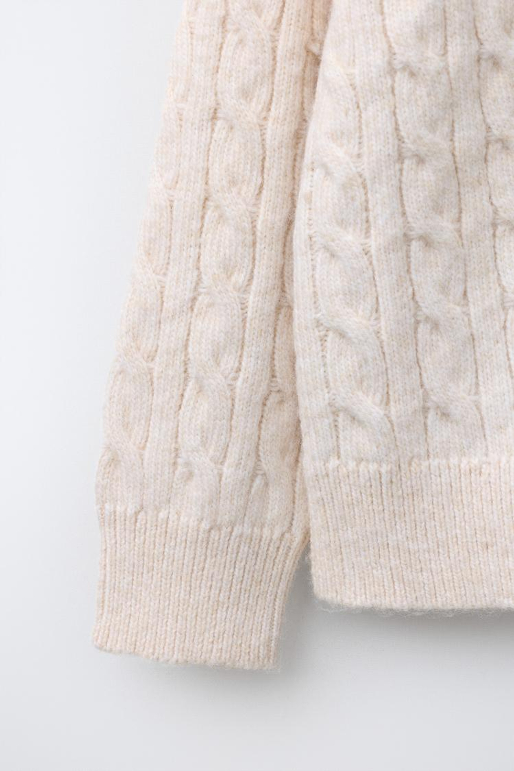 ZARA КАРДИГАН С УЗОРОМ «КОСЫ», ЭКРЮ