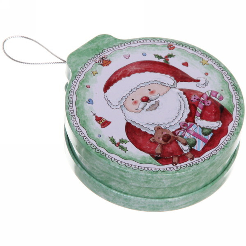 Банка жестяная 200мл 11,2*12,2*4см «Милый Дед Мороз» двухсторонняя