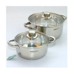 Набор кастрюль из нержавеющей стали 4 предмета «Гретта» (2,2л+4,2л) Катунь