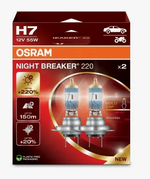Автолампа H7 12V 55W (PX26d) Osram +220% NIGHT BREAKER (64210NB220-2HB) (карт уп) к-т ORIGINAL