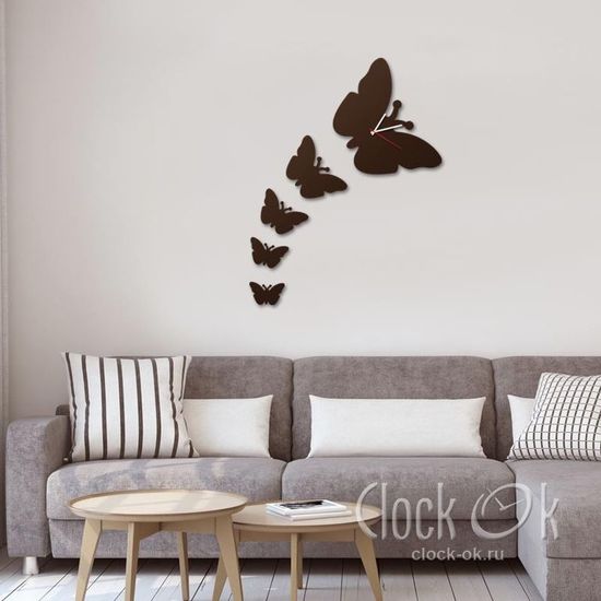 Настенные часы Пять бабочек