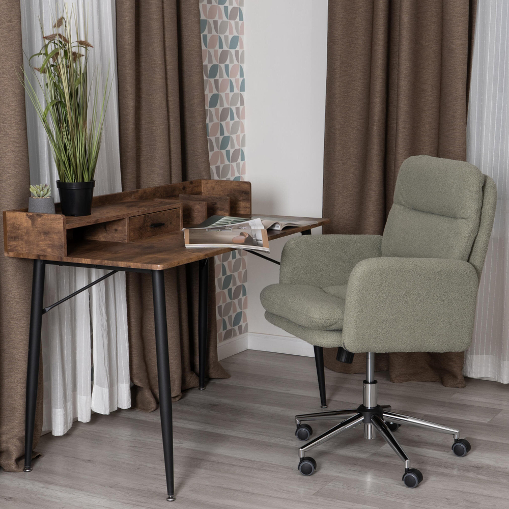 Кресло Dover хром букле, олива, barni dusty green