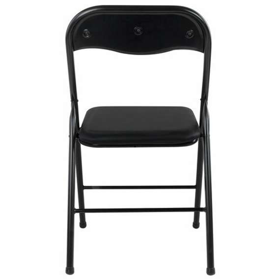 Стул складной BRABIX "Golf CF-007", черный каркас, кожзам черный