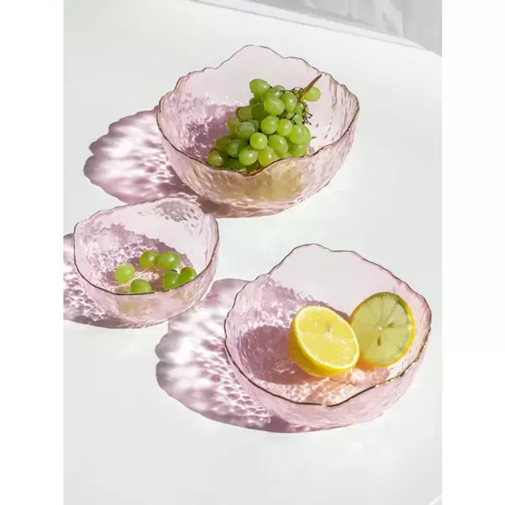 Салатник (маленький) LUCKY 13x6,5; 350мл, розовый с золотой каймой